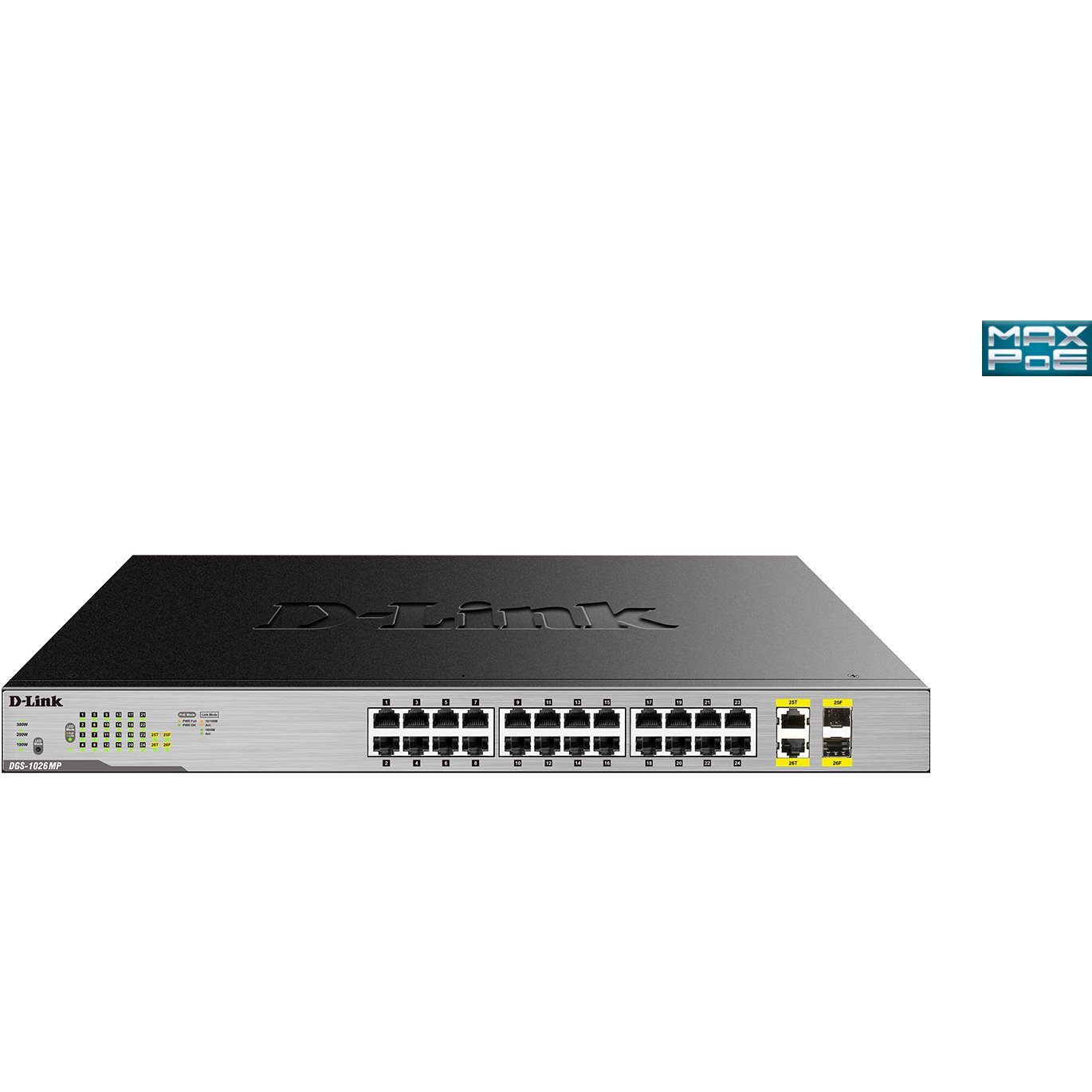 Switch 24 Ports Giga PoE at 370W + 2 Combo SFP DGS-1026MP