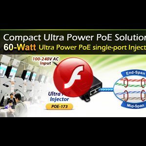 Injecteur Ultra PoE Giga 60W alim interne POE-173