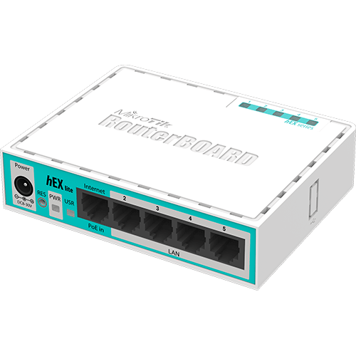   Routeurs  pro   Routeur 5 ports 100Mbits hEX Lite RB750R2