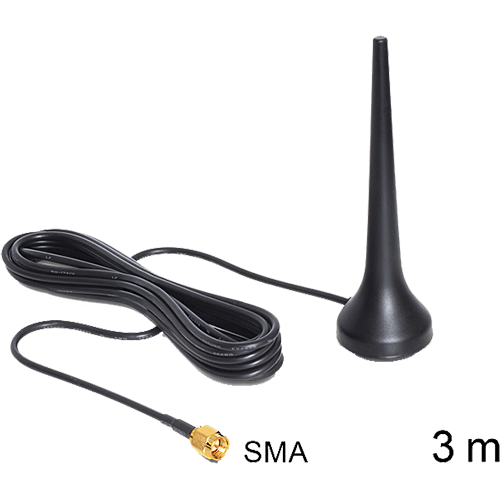   Antennes LTE   Antenne magn. GSM Quadband SMA 2dBi avec cble 3m 88690